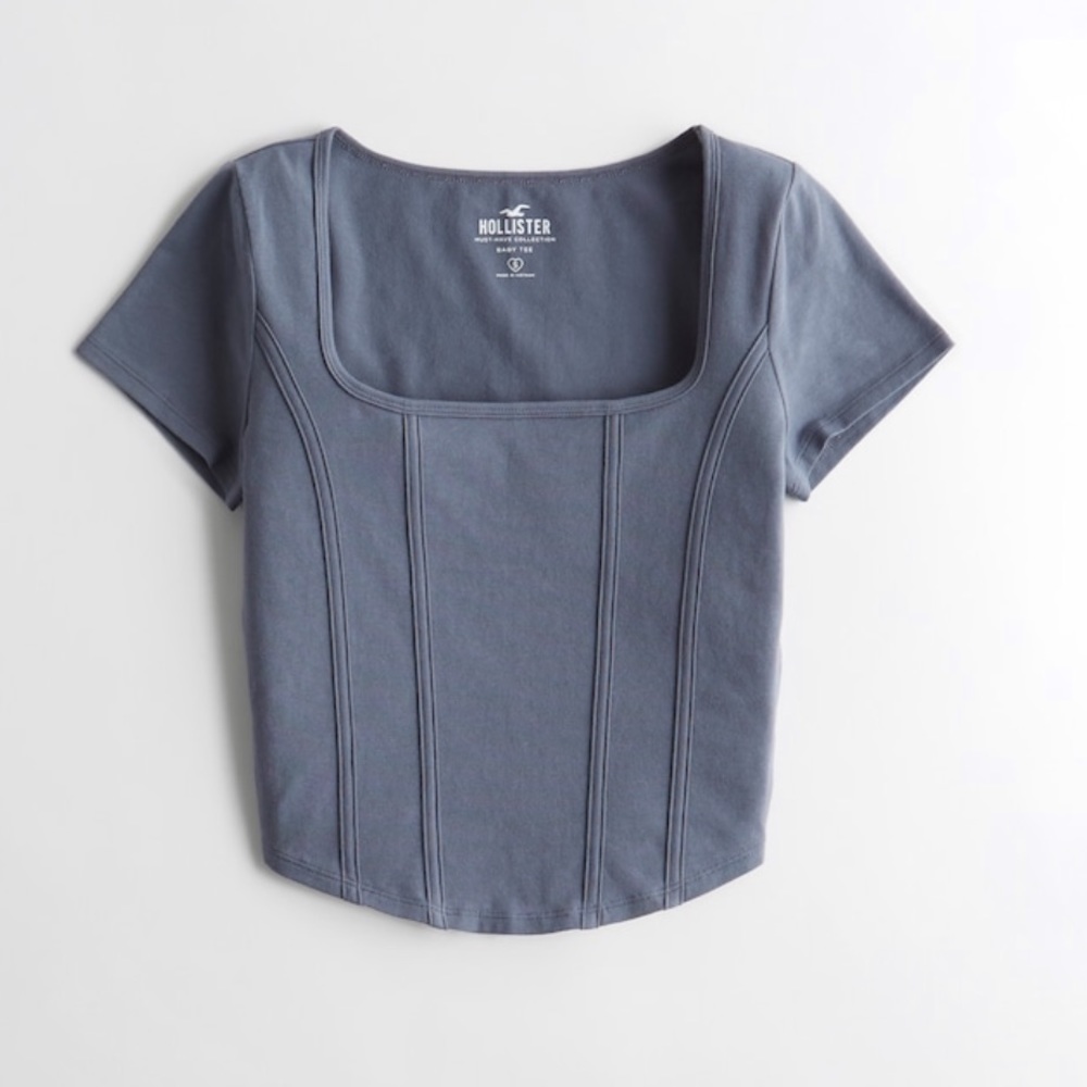 Hollister Square Neck Baby Tee Size Small